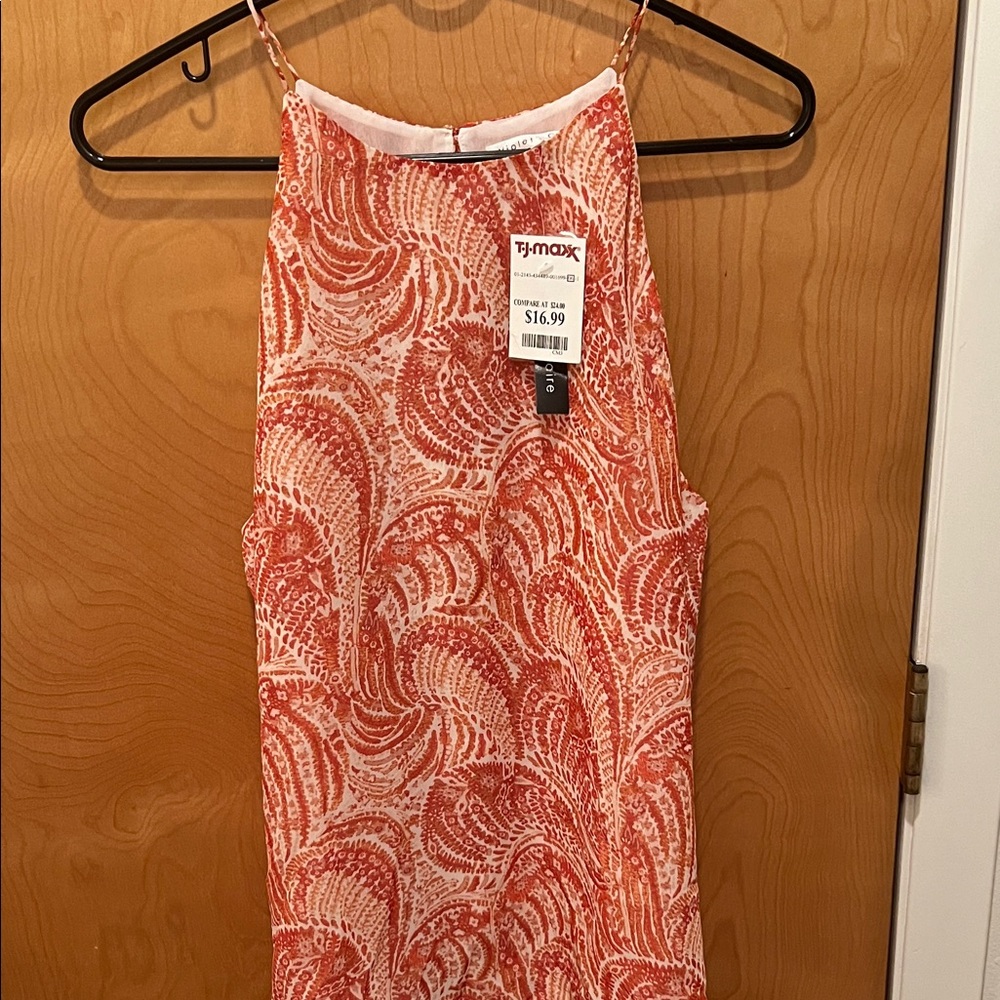 Orange Patterned Tank Top
